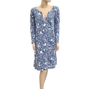 Lilly Pulitzer Tropical Printed Mini Dress White Beach Resort Cotton XL 282430